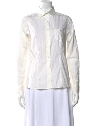 Pre-owned Lacoste Long Sleeve Top In White