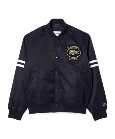 Lacoste Long Sleeve Varsity Jacket In Black