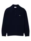 Lacoste Long Sleeve Wool Polo Shirt In Animal Print