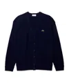 Lacoste Navy Organic Cotton Crew Neck Sweater In Black