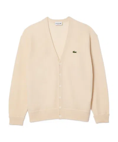 Lacoste Long-sleeved Cardigan In Neutral