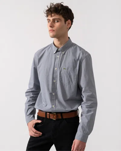 Lacoste Long Sleeved Casual Mens Shirt In Gray