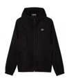 Lacoste Hooded Jacket Elastic Cuffs In Black