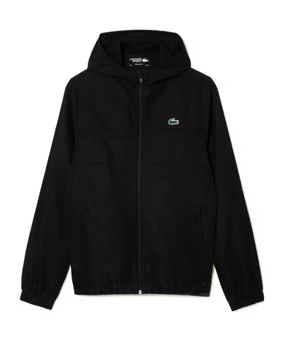 Lacoste Long-sleeved Hooded Hoodie In Black