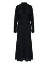 Lacoste Long-sleeved Maxi Dress In Black
