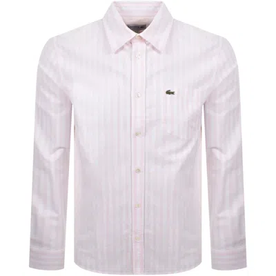 Lacoste Long Sleeved Oxford Shirt Pink