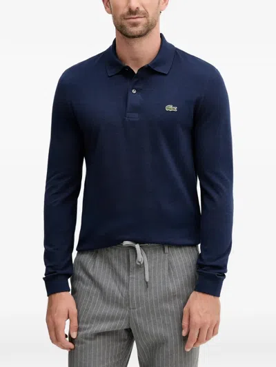 Lacoste Long-sleeved Polo Shirt In Blue
