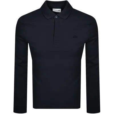 Lacoste Long Sleeved Polo T Shirt Navy In Blue