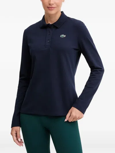 Lacoste Long-sleeved Polo Top In Blue