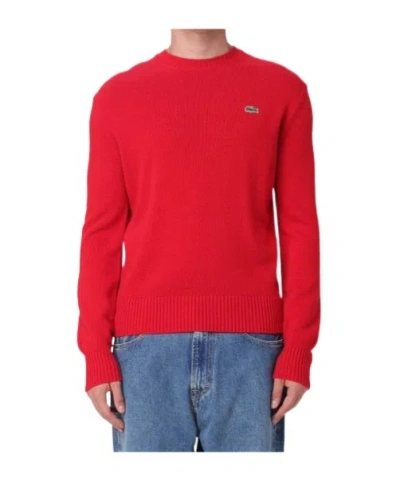 Lacoste Long-sleeved Sweater In Red