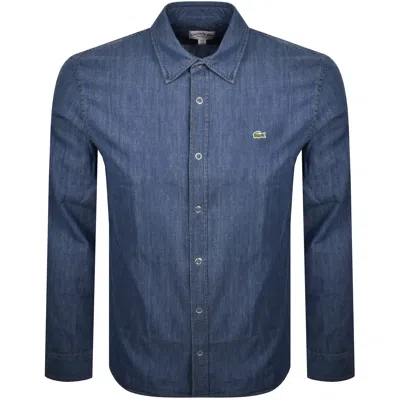 Lacoste Long Sleeved Woven Shirt Blue
