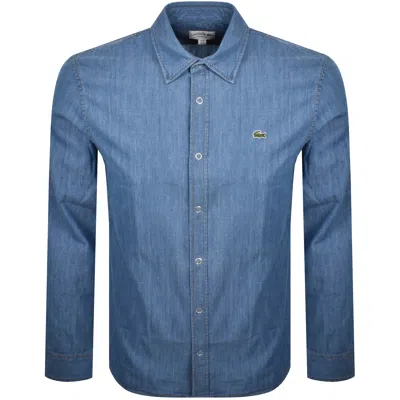 Lacoste Long Sleeved Woven Shirt Blue