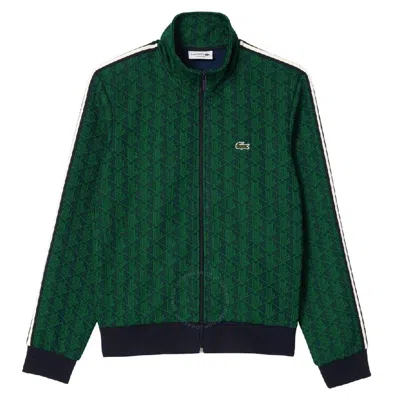 Lacoste Long Sleeves Cotton Zip Up Sweater In Green