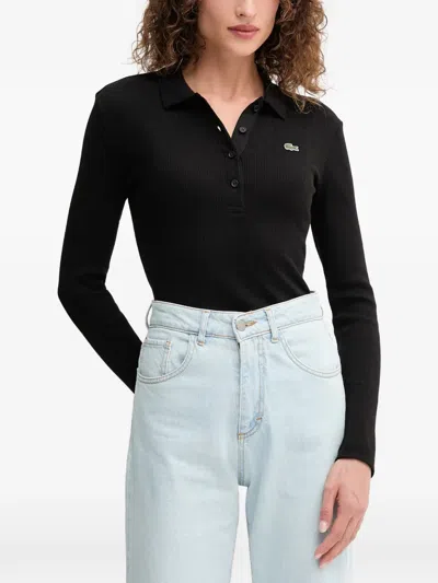 Lacoste Long-sleeves Polo Shirt In Black