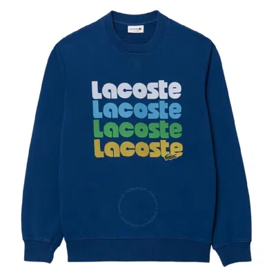 Lacoste Long Sleeves Pull Over Sweater In Blue