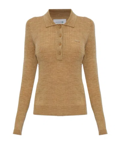 Lacoste Long-sleeve Cardigan In Neutral
