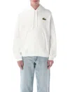 Lacoste Croco Hoodie Featuring Kangaroo Pocket In White