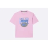 LACOSTE LOOSE FIT COTTON JERSEY PRINT T-SHIRT PINK