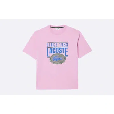 Lacoste Oversized Logo T-shir In Pink