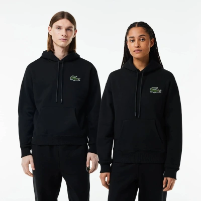 Lacoste Loose Fit Jogger Hoodie - Xs In Black