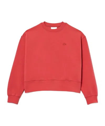 Lacoste Loosefit Cotton Sweatshirt In Red