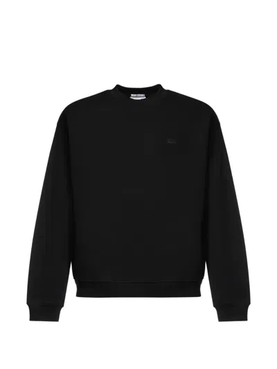 Lacoste Loose-fit Heavy Fleece Sweatshirt In Black