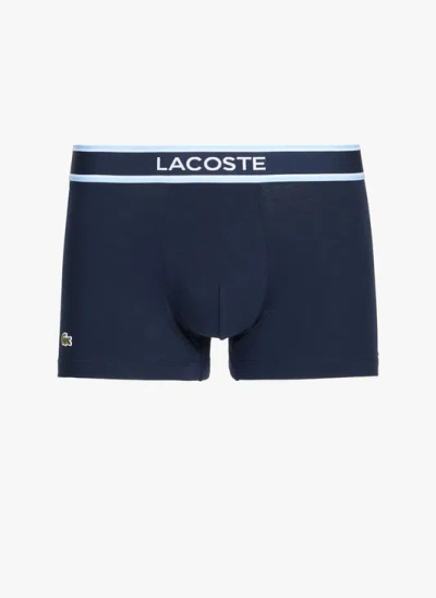 Lacoste Lot De 3 Boxers En Coton Mélangé In Blue