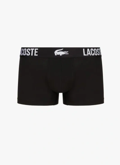 Lacoste Lot De 3 Boxers En Coton In Black