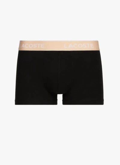 Lacoste Lot De 3 Boxers En Coton In Black