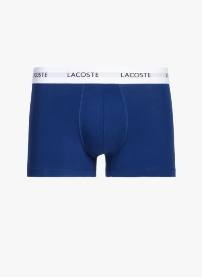 Lacoste Lot De Trois Boxers En Coton Mélangé In Blue