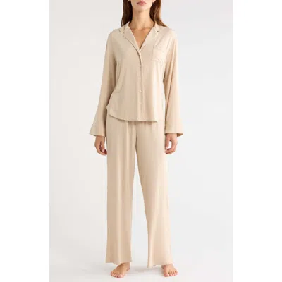 Lacoste Loungewear Two-piece Pajama Set In Neutral