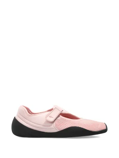 Lacoste Low Mystere Mesh-panel Touch-strap Sneakers In Pink