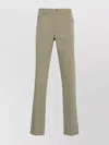 Lacoste Low Rise Twill Trousers With Belt Loops And Pockets In Green