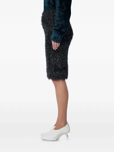 Lacoste Lurex Knitted Mini Skirt In Black