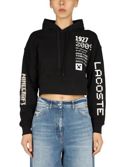 Lacoste Lve Lacoste X Minecraft Sweatshirt In Black