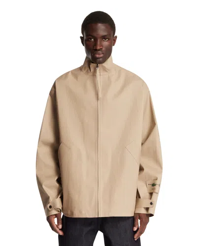 Lacoste Mackintosh X  Beige Waterproof Cotton Jacket In Black
