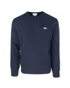 Lacoste Live Cotton Fleece Sweatshirt Navy Blue In 166