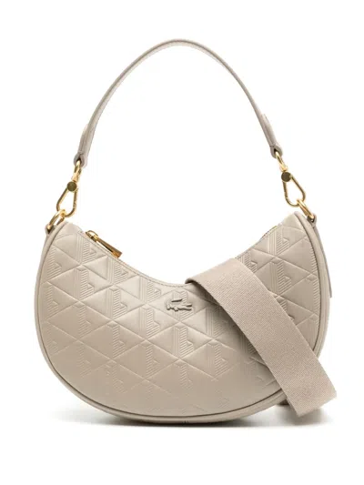 Lacoste Maheki Half Moon Crossbody Bag In Neutrals