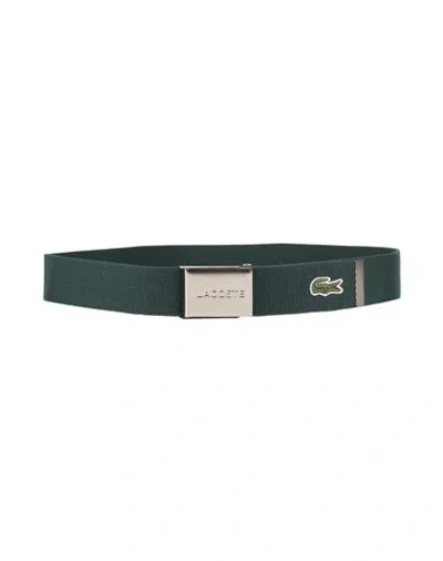 Lacoste Man Belt Dark Green Size 39.5 Polyester, Polypropylene, Viscose