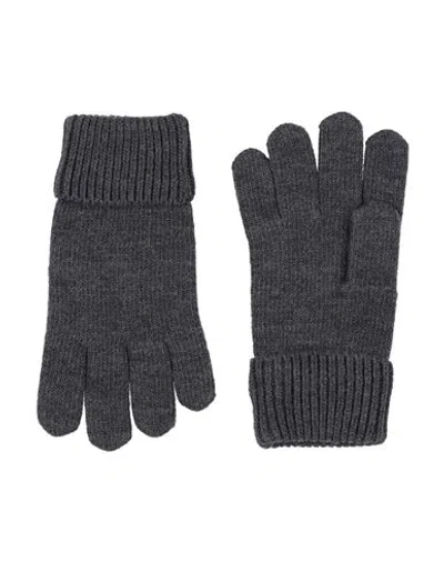 Lacoste Man Gloves Grey Size M Wool, Acrylic