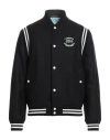 Lacoste Mens Logo-patch Regular-fit Wool-blend Varsity Jacket Black In Black