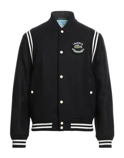 LACOSTE LACOSTE MAN JACKET BLACK SIZE 42 WOOL, POLYAMIDE, ACRYLIC, ELASTANE