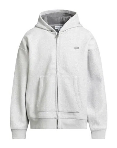 Lacoste Man Jacket Light Grey Size 6 Polyester, Elastane In Gray
