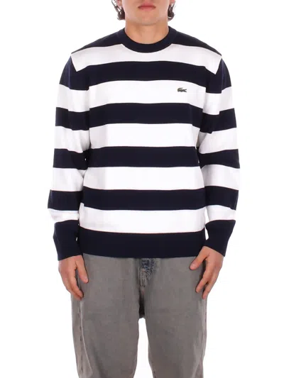 Lacoste Man Knitted Ah0608 Hhw Pullover White Blue