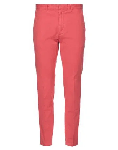 Lacoste Man Pants Coral Size 26 Lyocell, Cotton In Multi