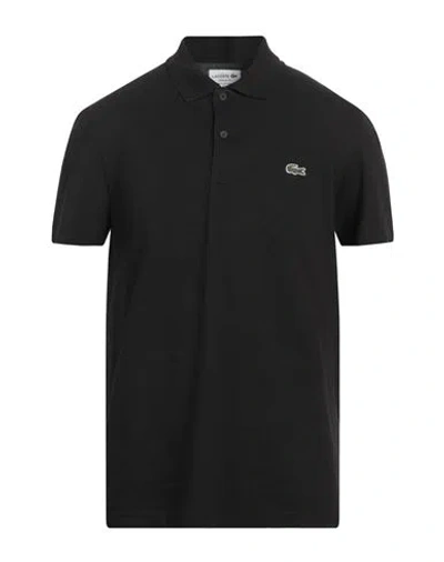 Lacoste Stretch Pique Short-sleeve Slim Fit Polo Shirt In Black