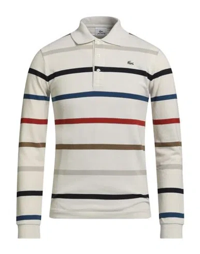 Lacoste Man Polo Shirt Off White Size 3 Cotton