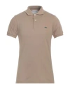 Lacoste Man Polo Shirt Sand Size 7 Cotton In Beige