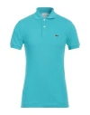 Lacoste Man Polo Shirt Turquoise Size 8 Cotton In Blue
