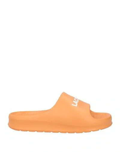 Lacoste Man Sandals Apricot Size 9 Rubber In Orange